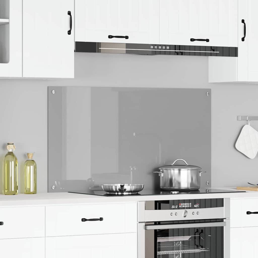 Vidaxl keuken spatscherm lichtgrijs 110 x 60 cm gehard glas