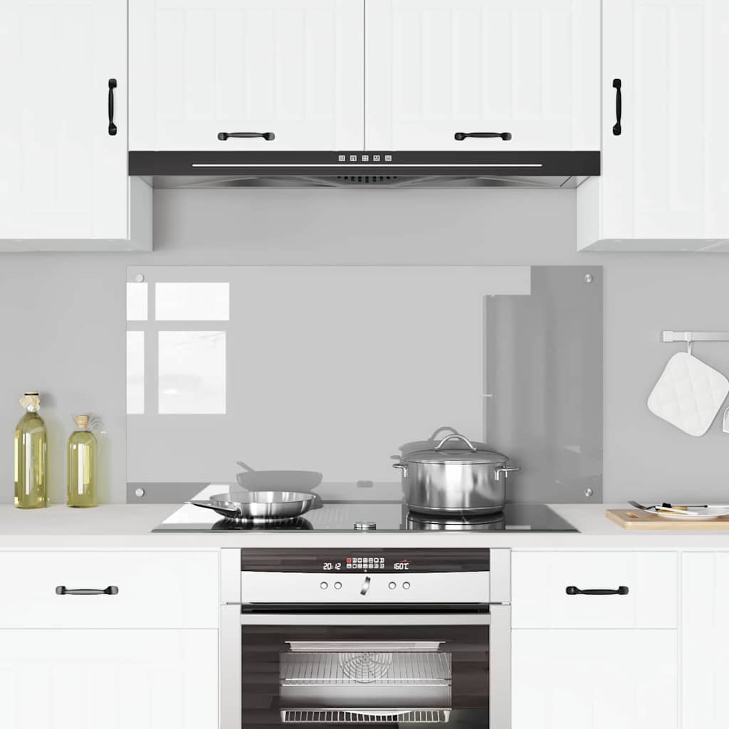 Vidaxl keuken spatscherm lichtgrijs 120 x 60 cm gehard glas