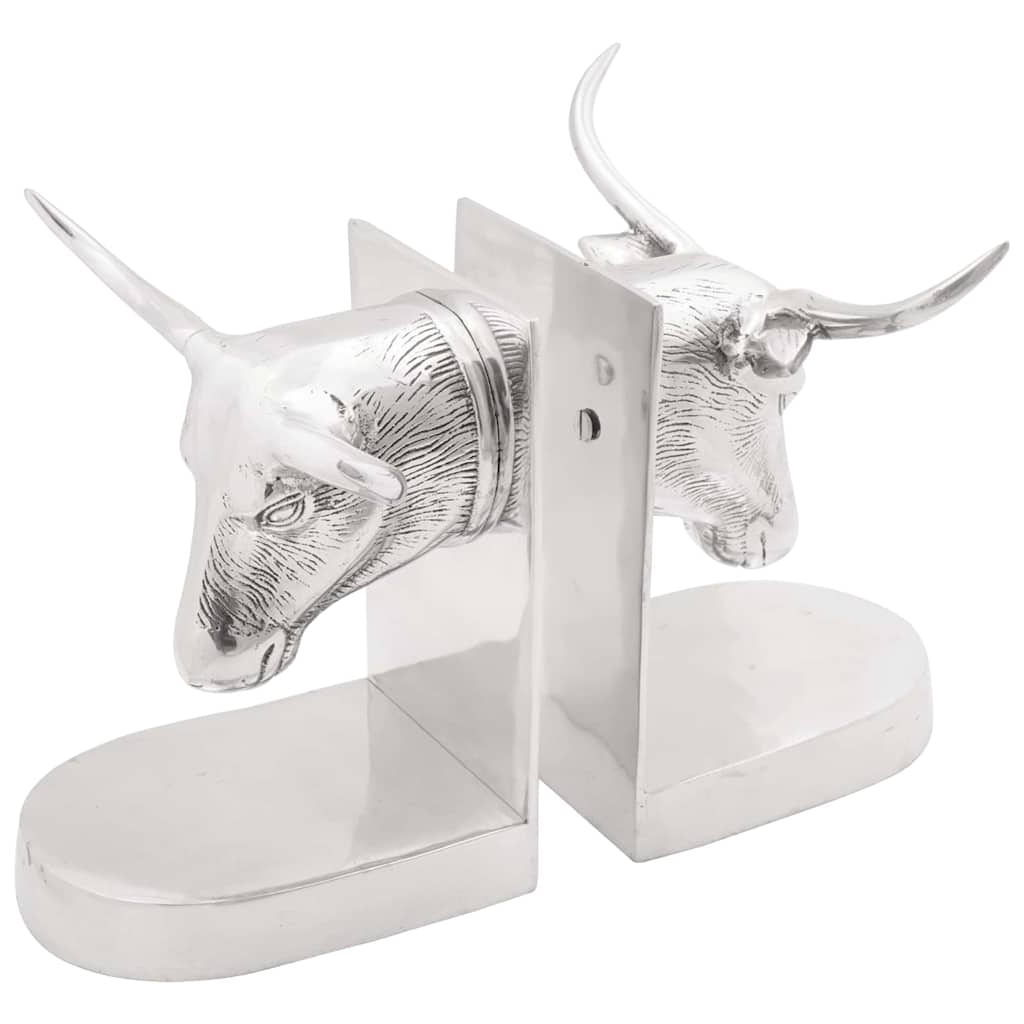 Vidaxl boekensteunen 2 pcs zilver 21,5 x 15,5 x 20 cm aluminium