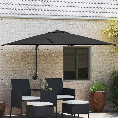 Vidaxl tuinparasol zwart 248,5 x 247,5 x 160 cm polyester en staal