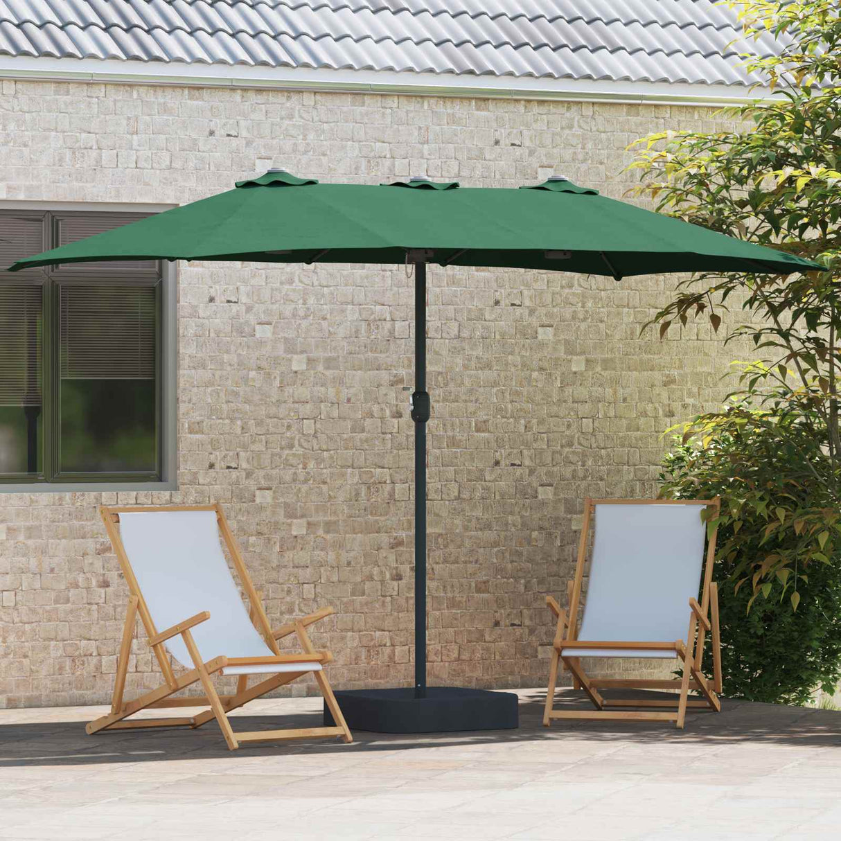 Vidaxl tuinparasol groen 385 x 209 x 244 cm polyester