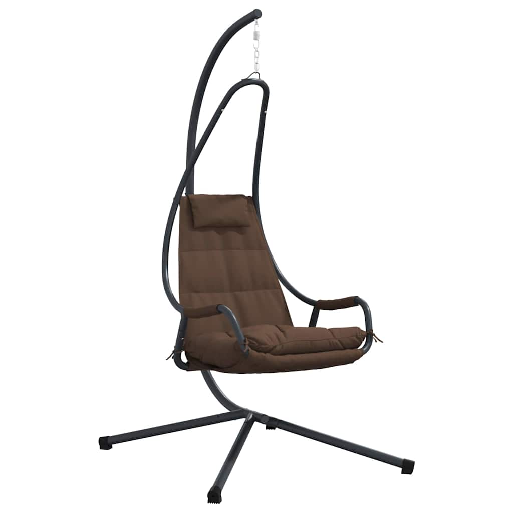 Vidaxl hangende ei-stoel koffiebruin 94 x 107 x 196,5 cm staal