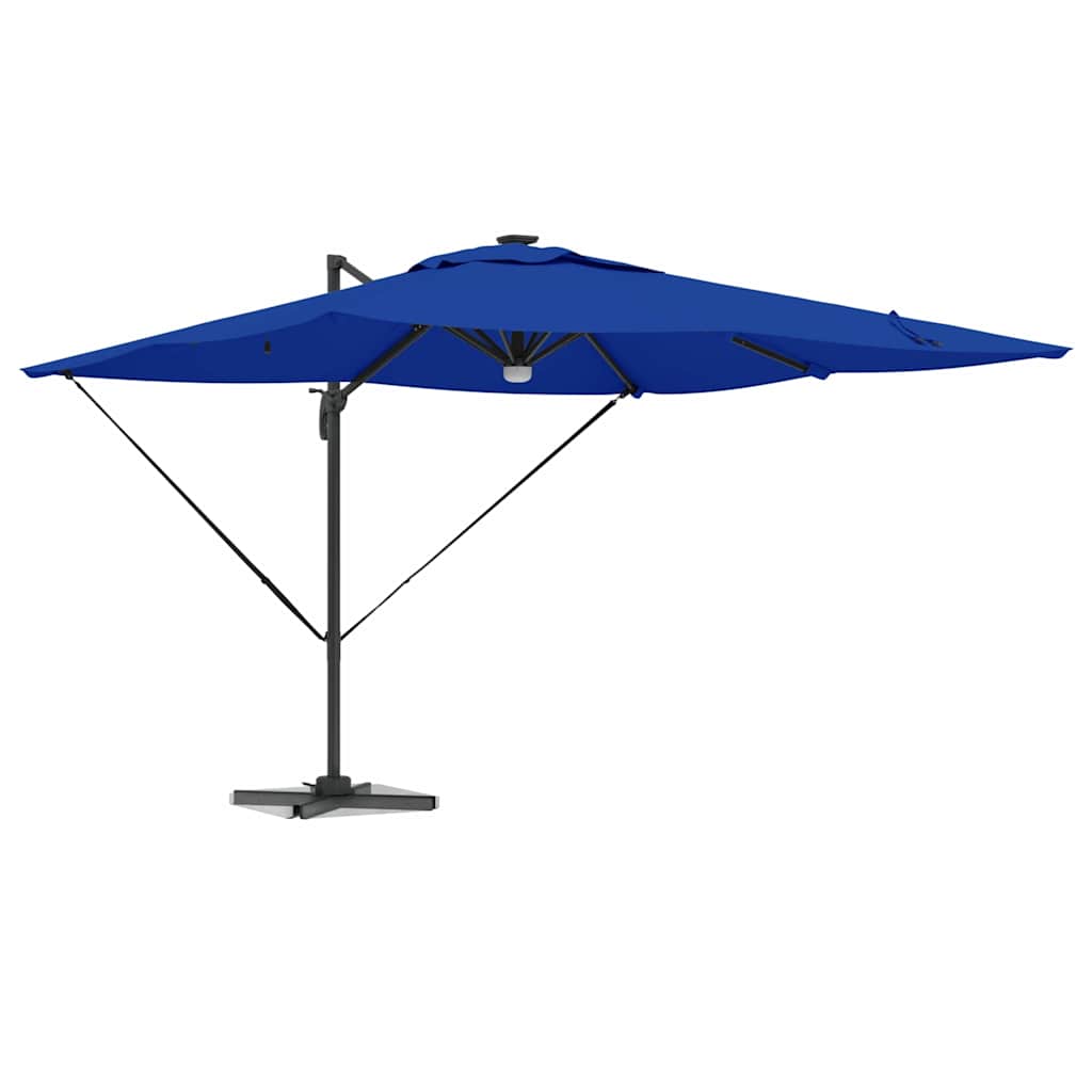 Vidaxl roma parasol blauw 286 x 284 x 270 cm aluminium en polyester
