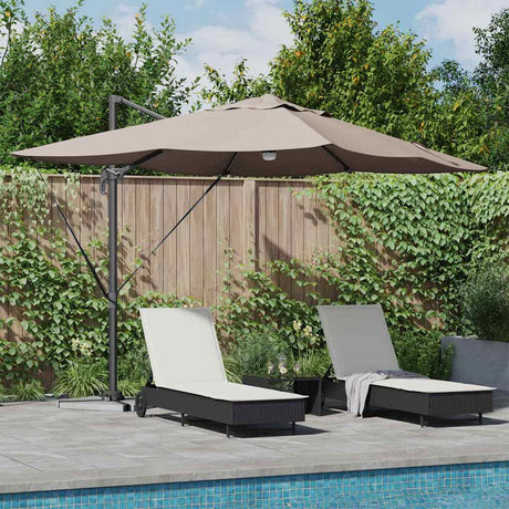 Vidaxl parasol taupe 351 x 250 x 253 cm polyester en aluminium