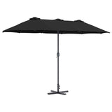 Vidaxl tuinparasol zwart 370 x 197 x 239 cm polyester en aluminium