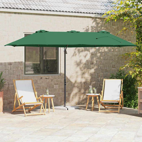 Vidaxl parasol groen 372 x 198 x 243 cm polyester en aluminium