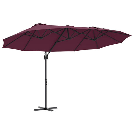 Vidaxl parasol bordeaux rood 372 x 198 x 243 cm polyester en aluminium