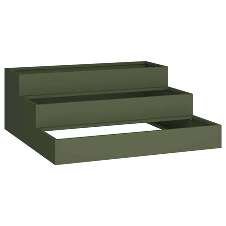 Vidaxl tuin bloempot olijf groen 90 x 90 x 35 cm koudgewalst staal