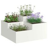 Vidaxl tuin bloempot wit 80 x 80 x 48 cm staal