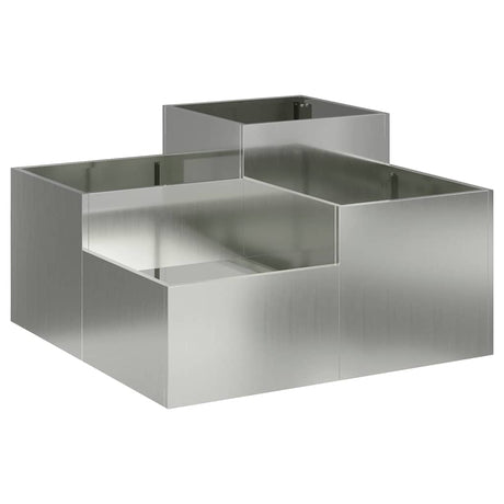 Vidaxl tuin bloempot zilver 80 x 80 x 48 cm gegalvaniseerd staal