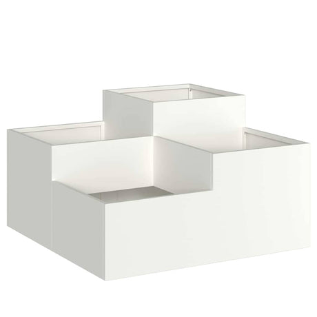 Vidaxl tuin bloempot wit 100 x 100 x 48 cm staal
