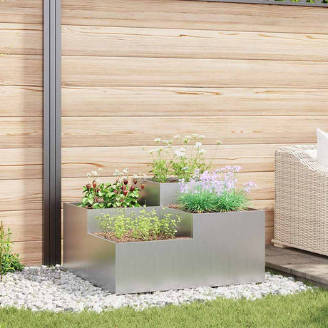 Vidaxl tuin bloempot zilver 100 x 100 x 48 cm gegalvaniseerd staal