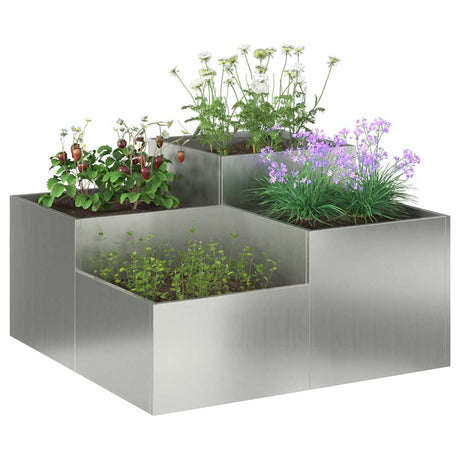 Vidaxl tuin bloempot zilver 100 x 100 x 48 cm gegalvaniseerd staal