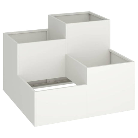 Vidaxl tuin bloempot wit 80 x 80 x 60 cm staal