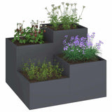 Vidaxl tuin bloempot antraciet 80 x 80 x 60 cm staal