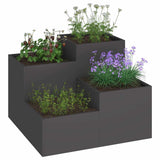 Vidaxl tuin bloempot zwart 100 x 100 x 60 cm staal
