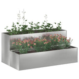 Vidaxl tuin bloempot zilver 100 x 60 x 45 cm gegalvaniseerd staal