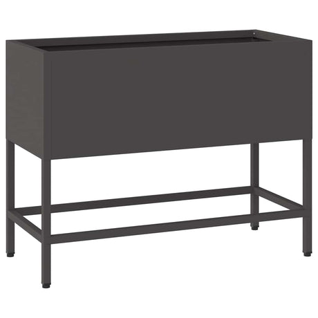 Vidaxl verhoogde tuin plantbak zwart 60 x 26 x 45 cm staal