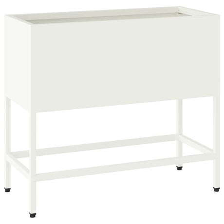 Vidaxl verhoogde tuin plantbak wit 60 x 26 x 45 cm staal