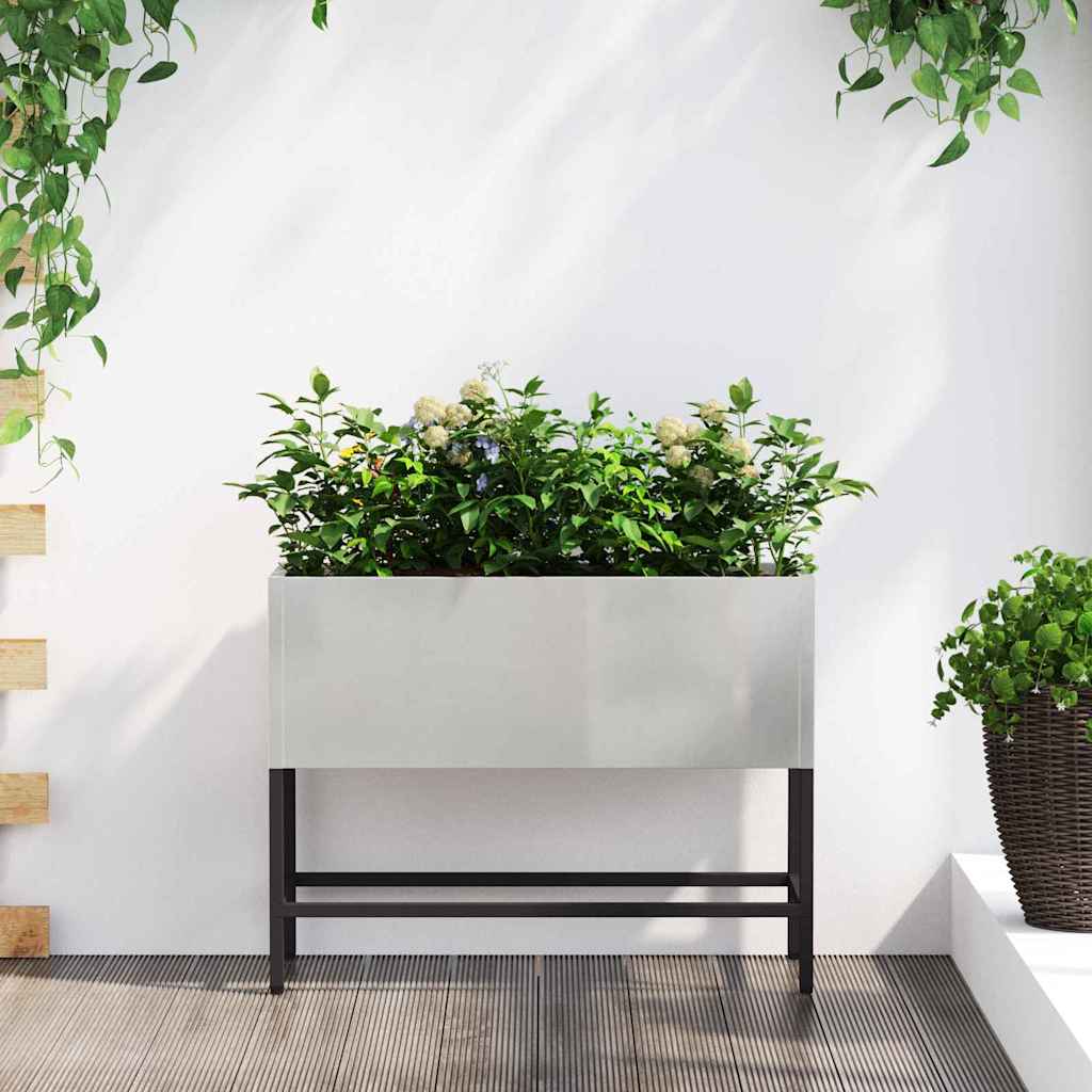 Vidaxl verhoogde tuin plantbak zilver 60 x 26 x 45 cm roestvrij staal
