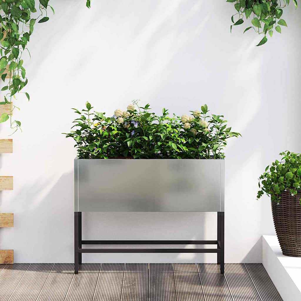 Vidaxl verhoogde tuin plantbak zilver 60 x 26 x 45 cm