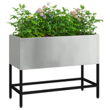 Vidaxl verhoogde tuin plantbak zilver 60 x 26 x 45 cm