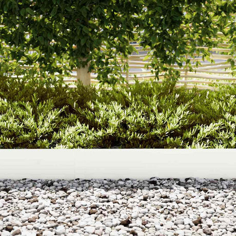 Vidaxl tuinrand 20 pcs wit 100 x 0.05 x 20 cm koudgewalst staal