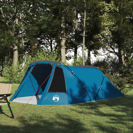 Vidaxl tunneltent met dak met opslag blauw en grijs 328 x 228 x 115 cm