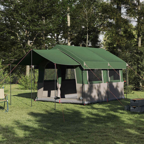 Vidaxl gezinstent met dak met opslag groen en wit 324 x 255 x 230 cm