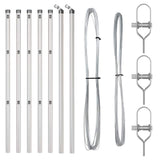 Vidaxl afrasteringspaal 7 pcs zilver staal