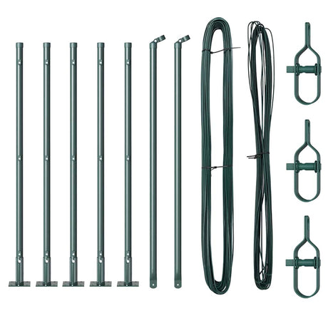 Vidaxl afrasteringspaal 7 pcs groen staal