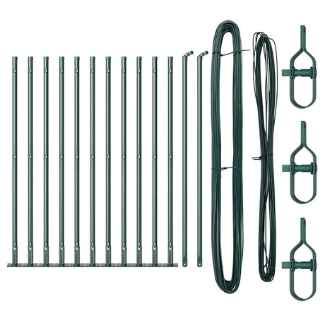 Vidaxl afrasteringspaal 13 pcs groen staal
