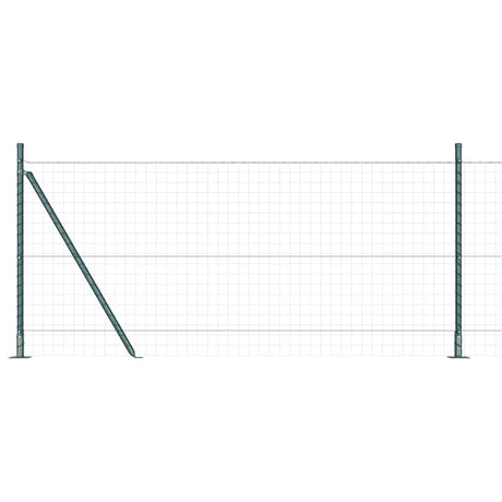 Vidaxl afrasteringspaal 7 pcs groen staal