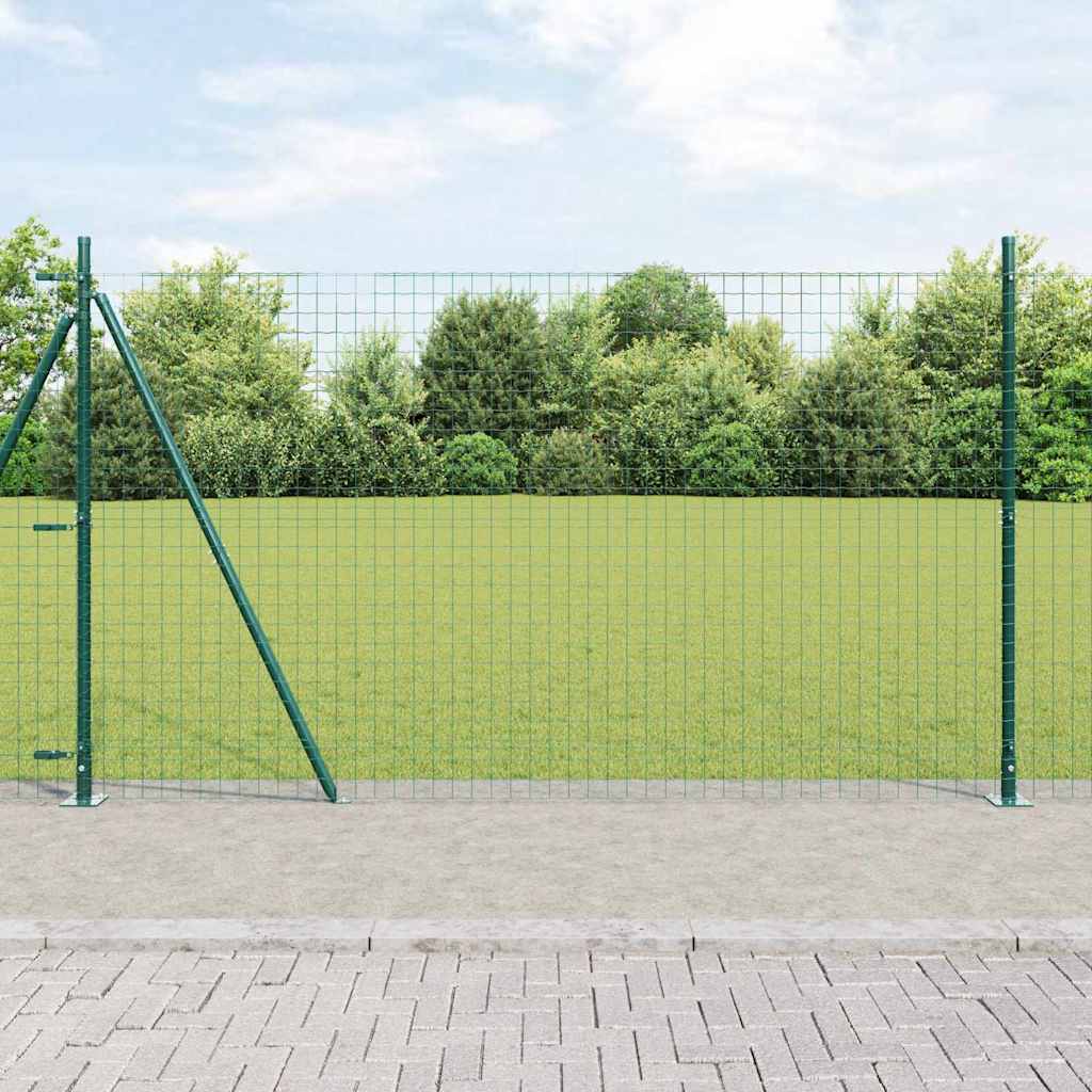 Vidaxl afrasteringspaal 13 pcs groen staal