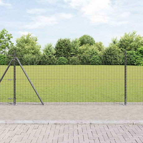 Vidaxl afrasteringspaal 7 pcs grijs staal