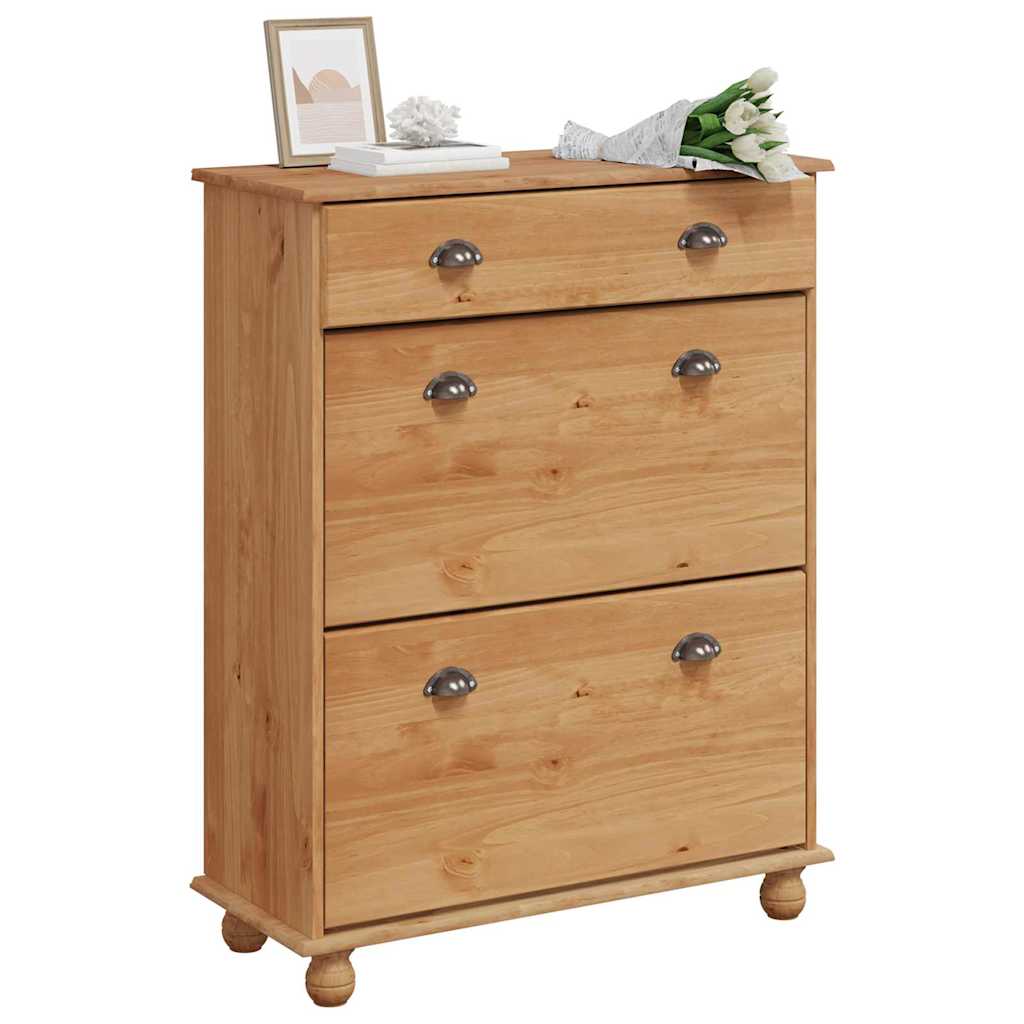 Vidaxl schoenenkast askim bruin 85 x 35 x 108 cm massief grenenhout