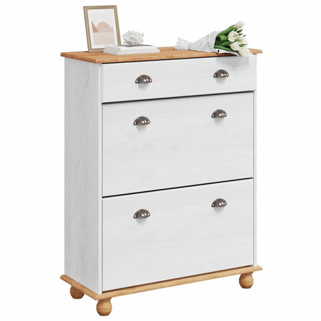Vidaxl schoenenkast askim wit 85 x 35 x 108 cm massief grenenhout