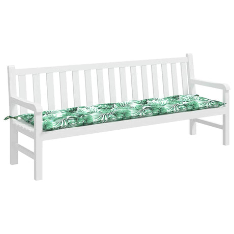 Vidaxl tuinbankkussen met bladpatroon, 200x50x7 cm, oxfordstof