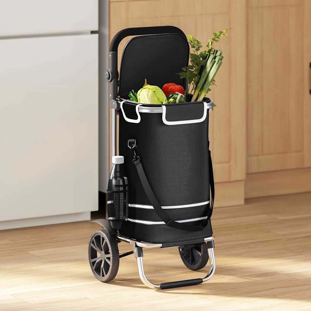 Vidaxl winkel trolley zwart 36,5 x 46,5 x 100,5 cm oxford stof