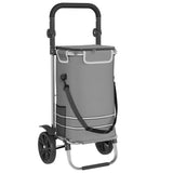 Vidaxl winkel trolley grijs 36,5 x 46,5 x 100,5 cm oxford stof