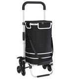 Vidaxl winkel trolley zwart 47 x 39 x 100,5 cm oxford stof