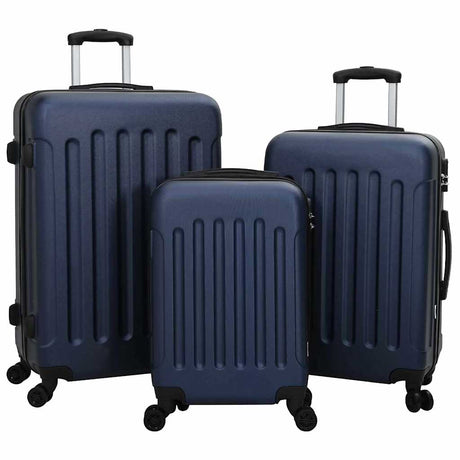 Vidaxl koffer met slot 3 pcs donkerblauw 50 x 31 x 78 cm abs kunststof