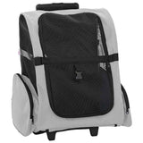 Vidaxl huisdierentrolley 3-in-1 48x32x(57-106) cm oxford stof grijs