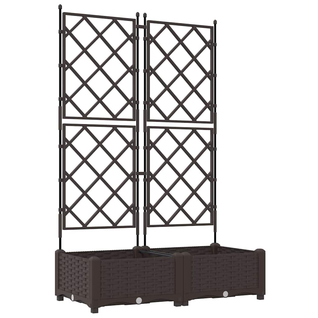 Vidaxl tuin bloempot 2 pcs bruin 80 x 40 x 125,5 cm staal