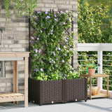 Vidaxl tuin bloempot 2 pcs bruin 80 x 40 x 143 cm staal