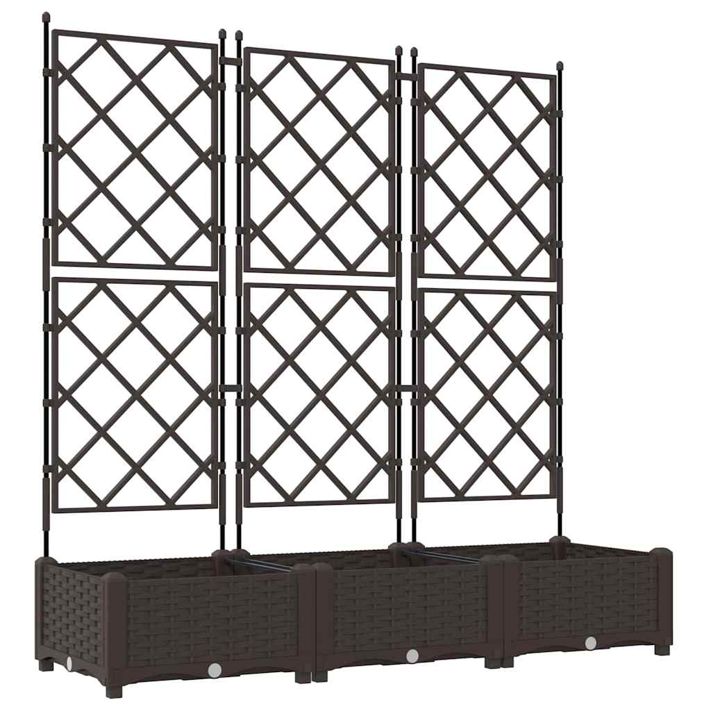 Vidaxl tuin bloempot 3 pcs bruin 120 x 40 x 125,5 cm staal