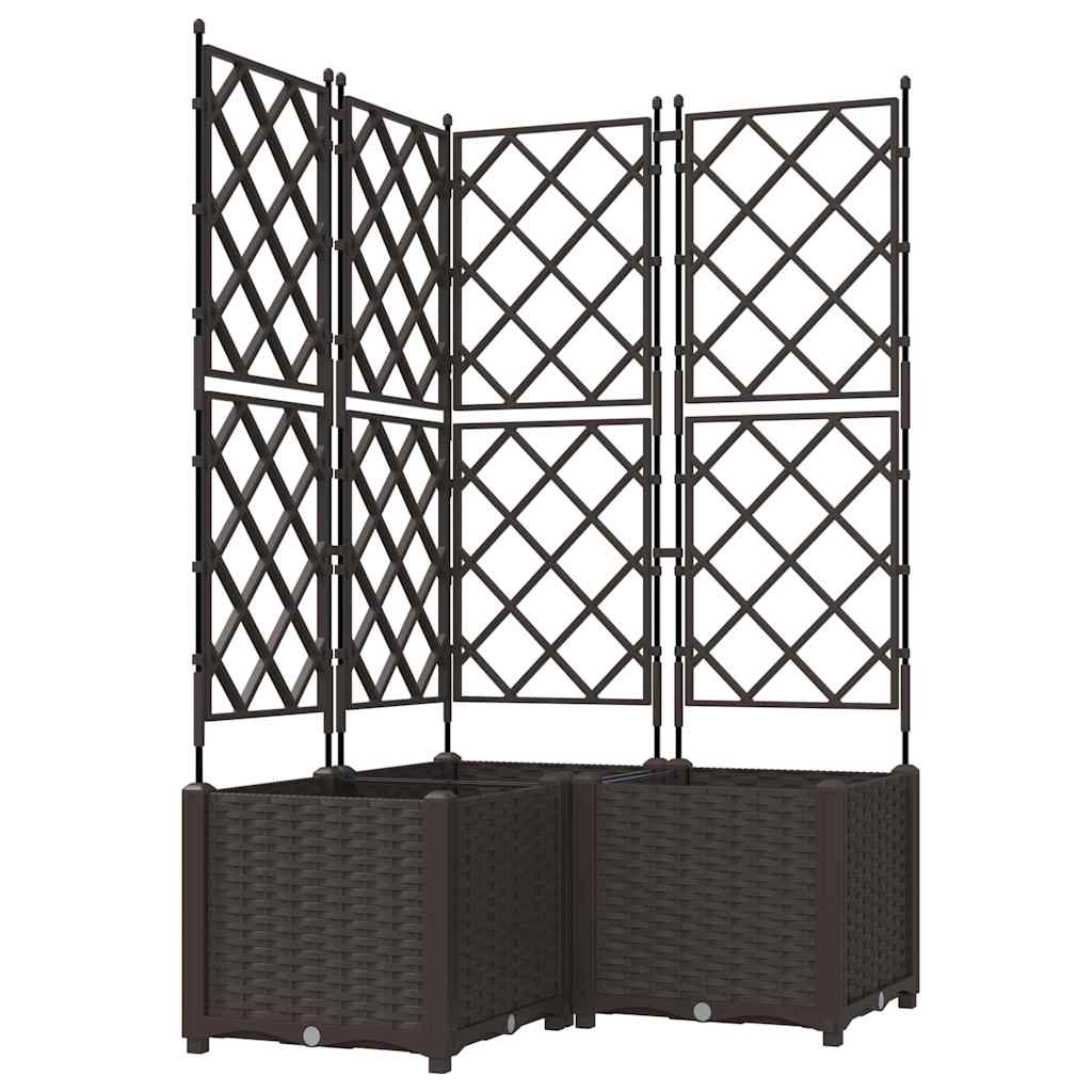 Vidaxl tuin bloempot 3 pcs bruin 80 x 80 x 143 cm staal