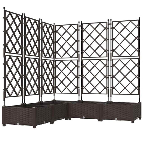 Vidaxl tuin bloempot 5 pcs bruin 120 x 120 x 125,5 cm staal