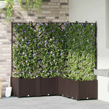 Vidaxl tuin bloempot 5 pcs bruin 120 x 120 x 143 cm staal