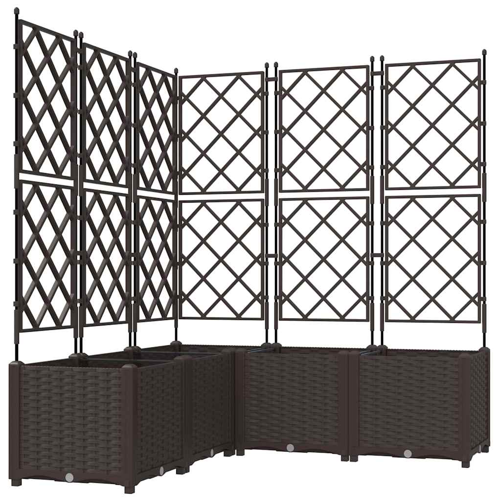 Vidaxl tuin bloempot 5 pcs bruin 120 x 120 x 143 cm staal